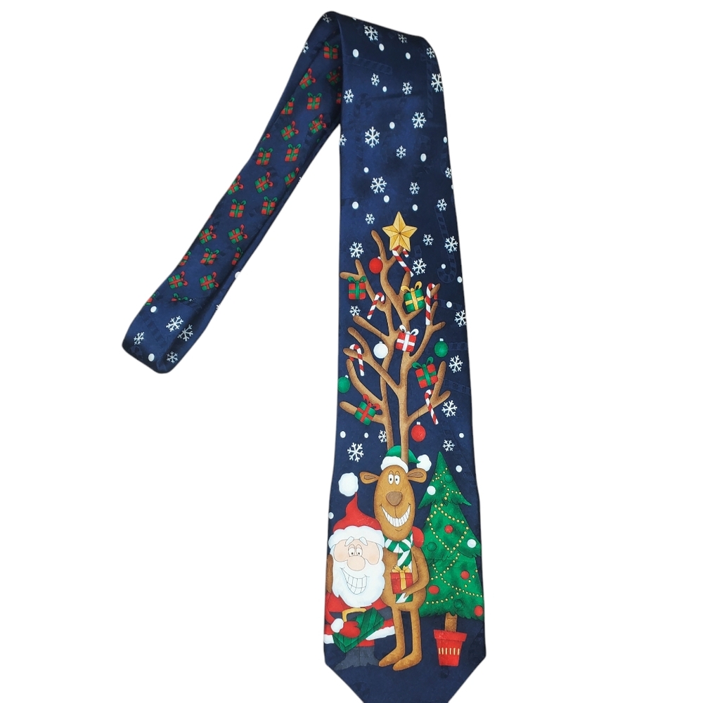 Hallmark Yule Greeting Festive Christmas Tie silk
